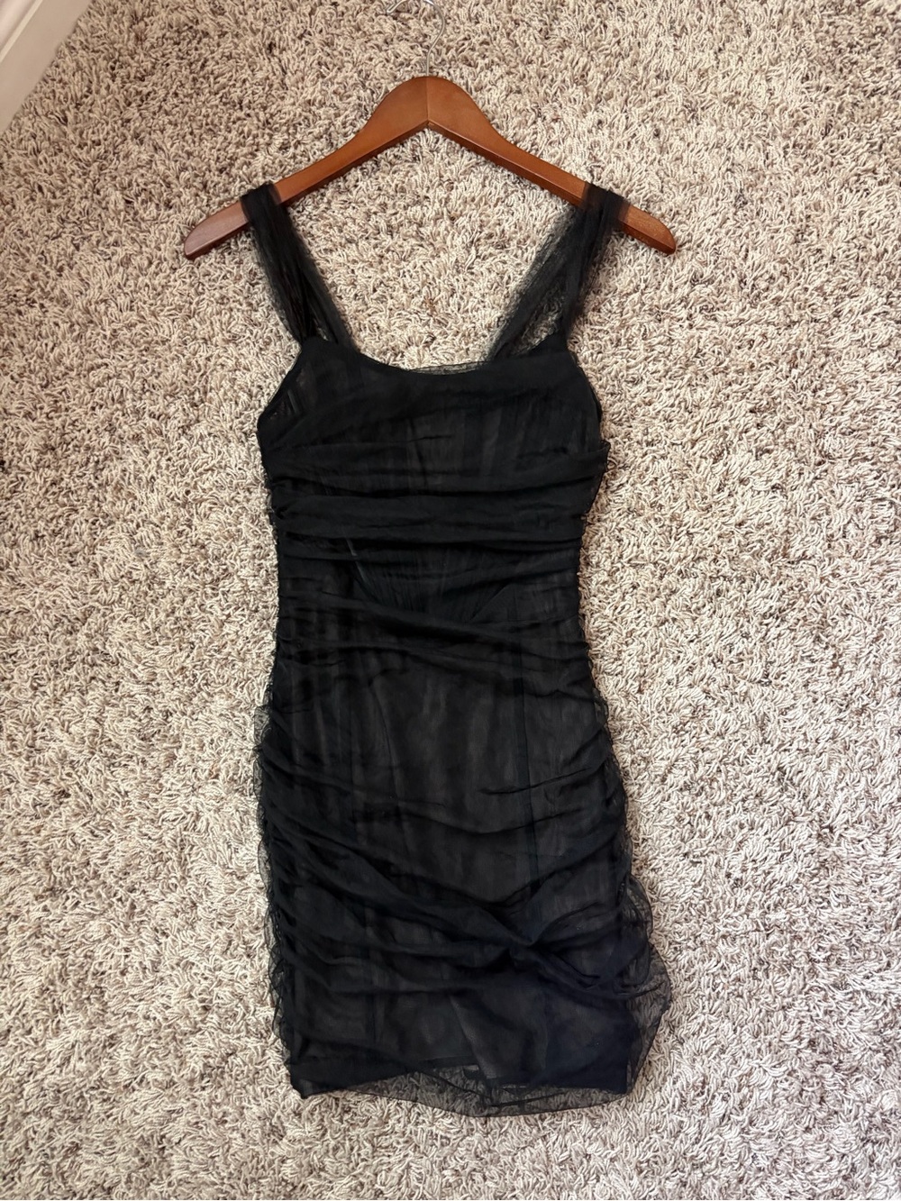 Black Sheer bodycon Sleeveless mini Dress with Tulle and corset by White Fox XS